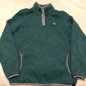 LL Bean Teal Quarter Button Pullover